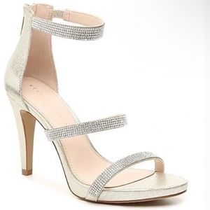 Kelly & Katie Gold Rhinestone Strappy Heels size 7
